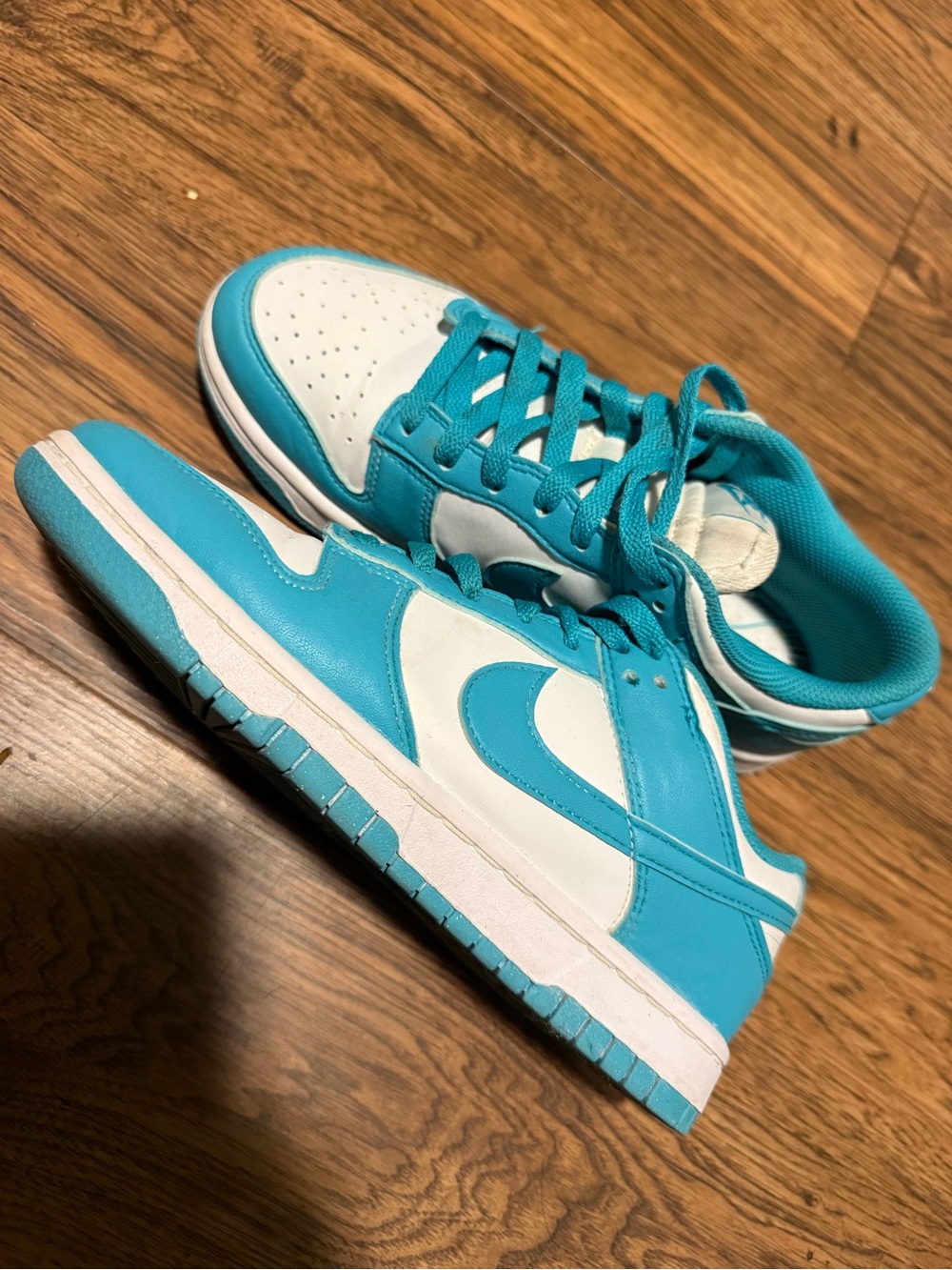 Nike Kids Turquoise and White Low-Top Sneakers